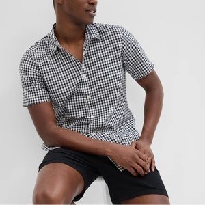 Gap Men’s Blue Gingham Button Down Short Sleeve XL